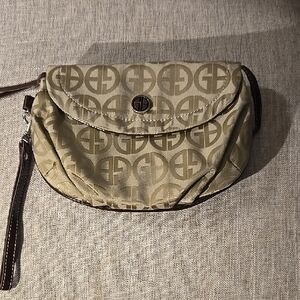 Beige Monogram Clutch - Giani Bernini